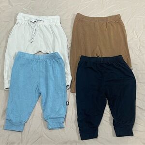 Bundle Of 4 Kyte Baby Bamboo Pants NB 0/3M Solid Colors Stretchy Pull On Joggers
